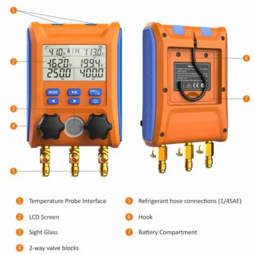 Chi tiết đồng hồ đo áp suất ga lạnh Elitech LMG-10