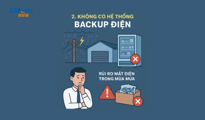 5 sai lầm khi bảo quản kho lạnh mùa mưa cần biết không có hệ thống backup điện