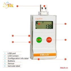 Nhiệt kế thực phẩm Elitech LogEt8 Đầu USB Nhiệt kế thực phẩm Elitech LogEt8