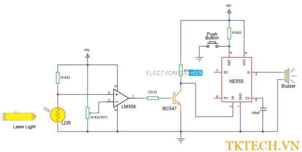 Sơ đồ mạch laser an ninh