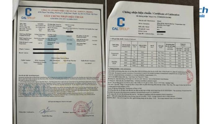 Quy trình hiệu chuẩn máy đo nhiệt độ Kết quả hiệu chuẩn của máy ghi dữ liệu nhiệt độ elitech rc4hc