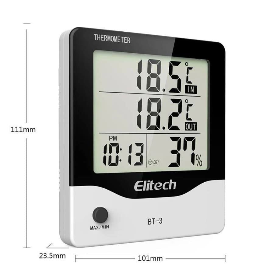 Máy đo nhiệt độ, độ ẩm để bàn Elitech BT-3 Kích thước máy Elitech BT 3