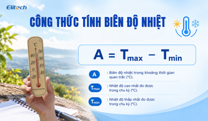 Các công thức tính biên độ nhiệt thường gặp