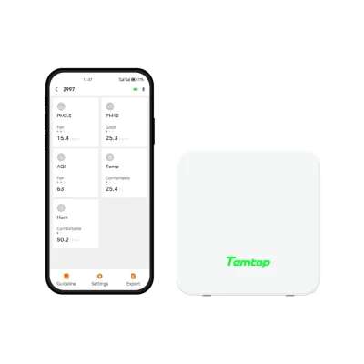 Máy đo chất lượng không khí Temtop P1 (Đo chính xác PM2.5,chỉ số AQI, kết nối ứng dụng Bluetooth) Máy đo chất lượng không khí Temtop P1