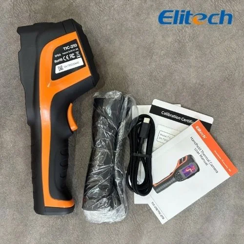 Cận cảnh máy ảnh nhiệt cầm tay Elitech TIC-210 và bộ phụ kiện đi kèm