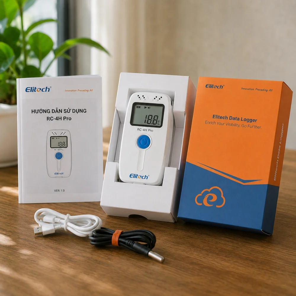 Nhiệt ẩm kế tự ghi Elitech RC-4H Pro Elitech RC-4H Pro giám sát nhiệt độ, độ ẩm hiệu quả, dễ sử dụng