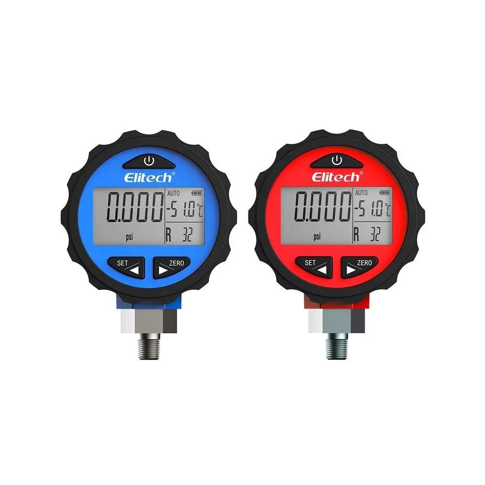 Đồng hồ đo áp suất kỹ thuật số Elitech PG-30 Pro màu đỏ và xanh dương Đồng hồ đo áp suất kỹ thuật số Elitech PG-30 Pro màu đỏ và xanh dương