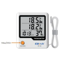 Nút chức năng mặt trước máy đo nhiệt độ, độ ẩm Elitech BT-3S